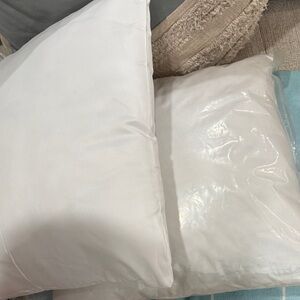Two White Pillow for decorative use 17” square